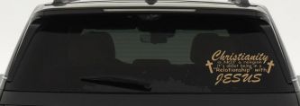 Relationship With Jesus Christian Car or Truck Window Vinyl Decal Sticker (Light Brown)