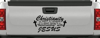 Relationship With Jesus Christian Car or Truck Window Vinyl Decal Sticker (Matte Black)