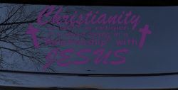 Relationship With Jesus Christian Car or Truck Window Vinyl Decal Sticker (Violet)