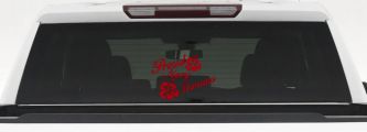 Proud Navy Mamaw Hibiscus Flowers Military Car or Truck Window Decal Sticker (Red)