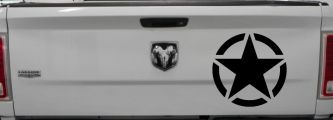 Military Jeep Star Segmented Car or Truck Window Vinyl Decal Sticker (Black)
