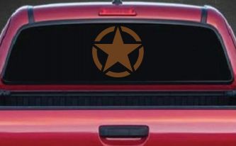Military Jeep Star Segmented Car or Truck Window Vinyl Decal Sticker (Copper)