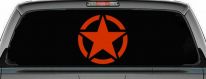 Military Jeep Star Segmented Car or Truck Window Decal Sticker (Orange Red)