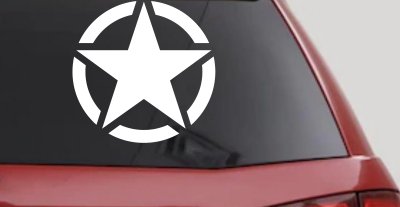 Military Jeep Star Segmented Car or Truck Window Vinyl Decal Sticker