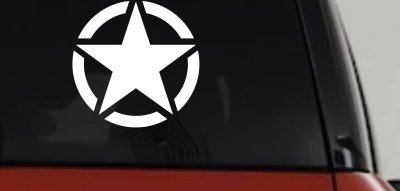 Military Jeep Star Segmented Car or Truck Window Vinyl Decal Sticker