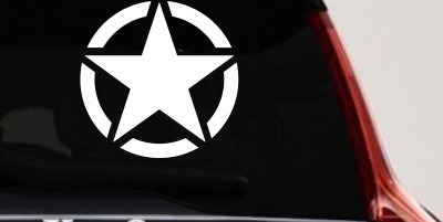 Military Jeep Star Segmented Car or Truck Window Vinyl Decal Sticker