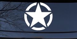 Military Jeep Star Segmented Car or Truck Window Decal Sticker