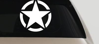 Military Jeep Star Segmented Car or Truck Window Vinyl Decal Sticker
