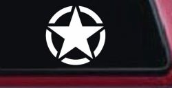 Military Jeep Star Segmented Car or Truck Window Decal Sticker