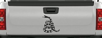Gadsden Rattle Snake Only Car or Truck Window Vinyl Decal Sticker (Black)