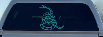 Gadsden Rattle Snake Only Car or Truck Window Decal Sticker (Turquoise Blue)