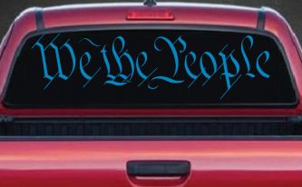 We The People Text Freedom 2nd Amendment Car or Truck Window Decal Sticker (Blue)