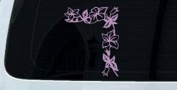 Corner Flower Vine Car or Truck Window Decal Sticker (Lilac)