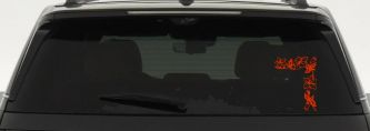 Corner Flower Vine Car or Truck Window Decal Sticker (Orange Red)