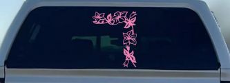 Corner Flower Vine Car or Truck Window Decal Sticker (Pink)