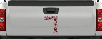 Corner Flower Vine Car or Truck Window Decal Sticker (Purple Red)