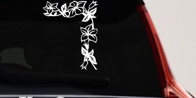 Corner Flower Vine Car or Truck Window Vinyl Decal Sticker