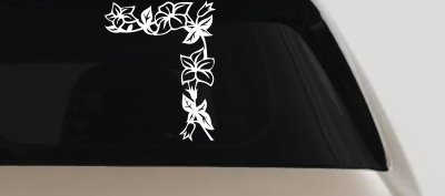 Corner Flower Vine Car or Truck Window Vinyl Decal Sticker