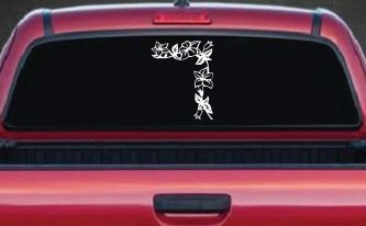 Corner Flower Vine Car or Truck Window Decal Sticker