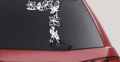 Corner Flower Vine Car or Truck Window Vinyl Decal Sticker
