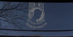 POW MIA You Are Not Forgotten Military Car or Truck Window Decal Sticker (Silver)