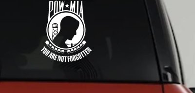 POW MIA You Are Not Forgotten Military Car or Truck Window Vinyl Decal Sticker
