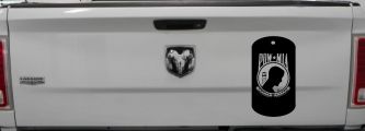 POW MIA Dog Tag Military Car or Truck Window Vinyl Decal Sticker (Black)