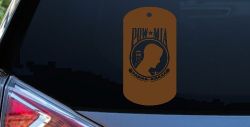 POW MIA Dog Tag Military Car or Truck Window Vinyl Decal Sticker (Copper)