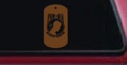 POW MIA Dog Tag Military Car or Truck Window Vinyl Decal Sticker (Copper)