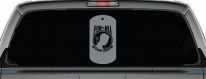 POW MIA Dog Tag Military Car or Truck Window Decal Sticker (Telegrey)