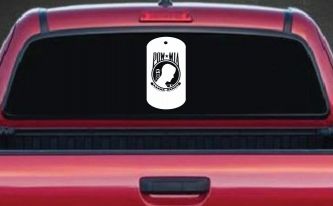 POW MIA Dog Tag Military Car or Truck Window Decal Sticker