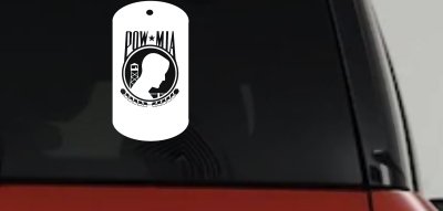 POW MIA Dog Tag Military Car or Truck Window Vinyl Decal Sticker