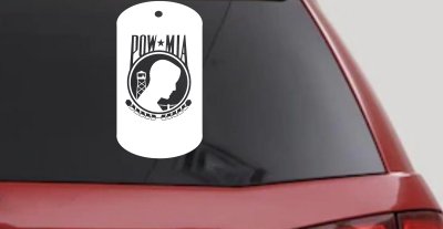 POW MIA Dog Tag Military Car or Truck Window Vinyl Decal Sticker