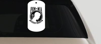 POW MIA Dog Tag Military Car or Truck Window Vinyl Decal Sticker