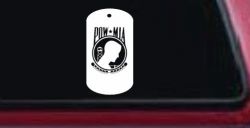 POW MIA Dog Tag Military Car or Truck Window Decal Sticker