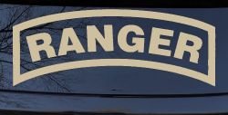 Ranger Military Car or Truck Window Decal Sticker (Desert Sand)