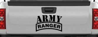 Army Ranger Military Car or Truck Window Decal Sticker (Black)