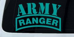 Army Ranger Military Car or Truck Window Vinyl Decal Sticker (Turquoise)