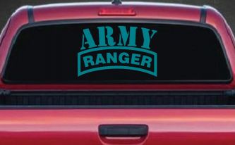 Army Ranger Military Car or Truck Window Vinyl Decal Sticker (Turquoise Blue)