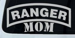 Ranger Mom Military Car or Truck Window Vinyl Decal Sticker (Light Gray)