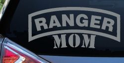 Ranger Mom Military Car or Truck Window Decal Sticker (Telegrey)