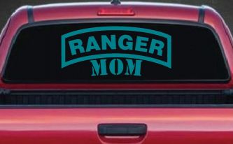 Ranger Mom Military Car or Truck Window Decal Sticker (Turquoise Blue)