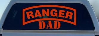 Ranger Dad Military Car or Truck Window Decal Sticker (Orange Red)