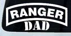 Ranger Dad Military Car or Truck Window Decal Sticker