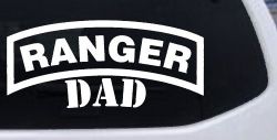 Ranger Dad Military Car or Truck Window Decal Sticker