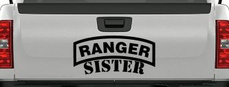 Ranger Sister Military Car or Truck Window Vinyl Decal Sticker (Black)