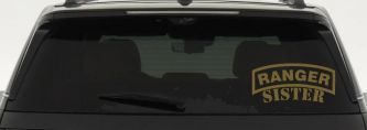 Ranger Sister Military Car or Truck Window Decal Sticker (Gold)