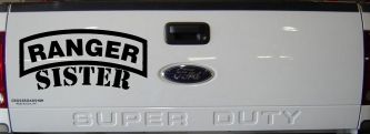 Ranger Sister Military Car or Truck Window Decal Sticker (Matte Black)