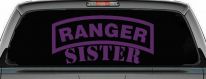 Ranger Sister Military Car or Truck Window Decal Sticker (Violet)