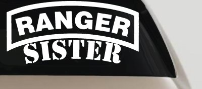 Ranger Sister Military Car or Truck Window Vinyl Decal Sticker